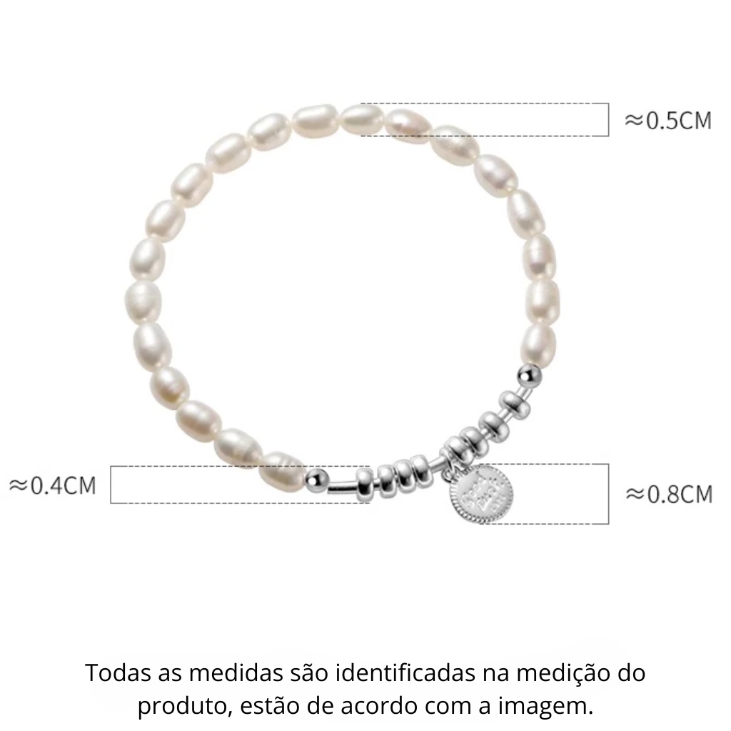 Pulseira Prata 925 com Pérolas